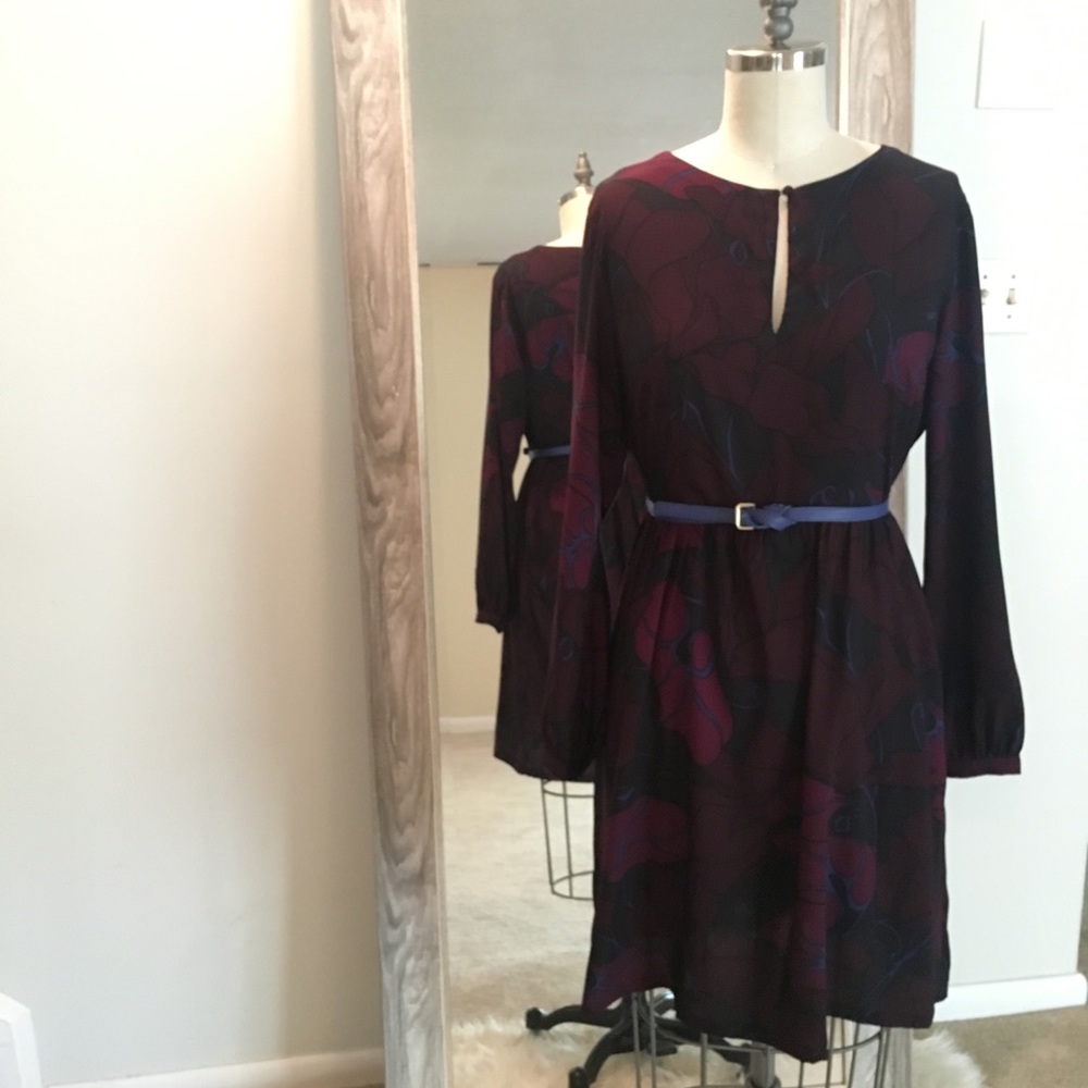 Loft Long Sleeve Floral Dress